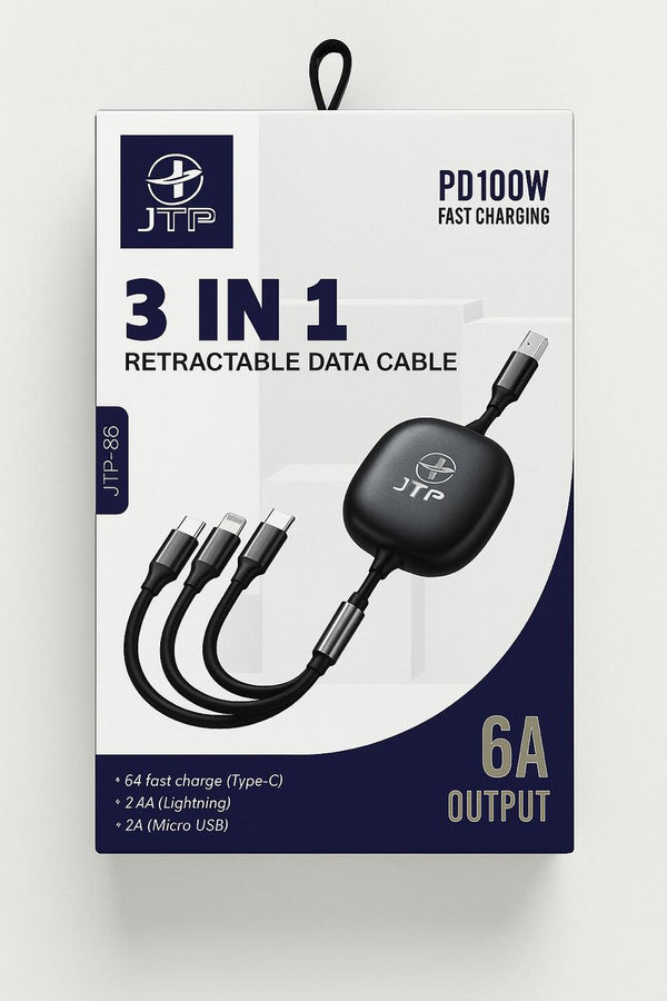 JTP 3 IN 1 RETRACTABLE DATA CABLE